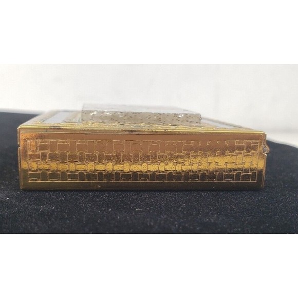 Vintage 1950's Dorset Fifth Avenue Powder Compact Lucite Silver Glitter Confetti - Picture 4 of 16